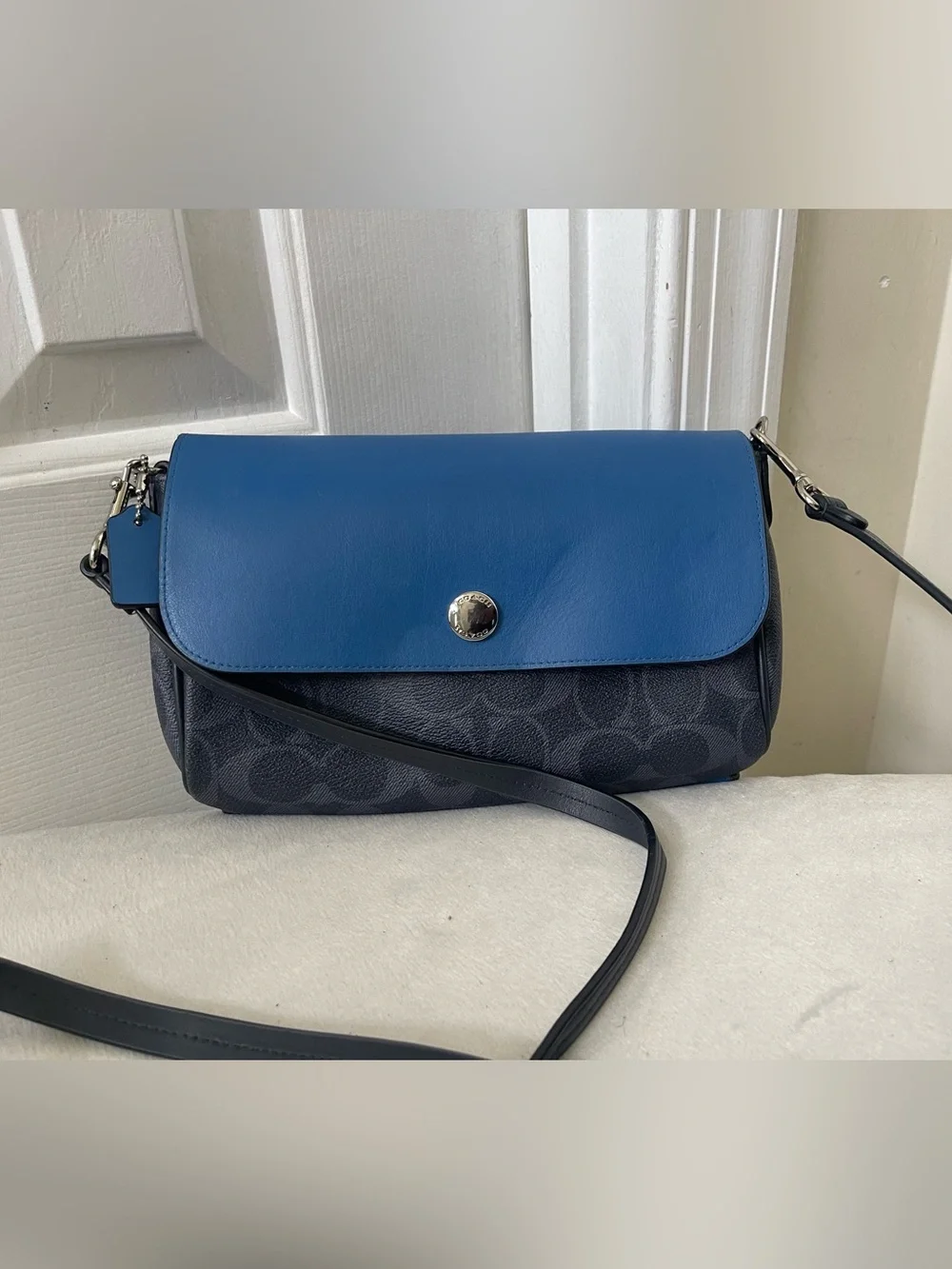 Coach Signature Coated Canvas Reversible Flap Crossbody Bag